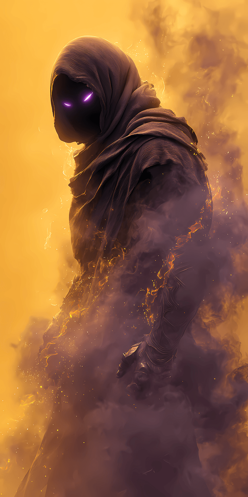 Dark Shadow Phantom Wallpaper – Hooded Mystic with Glowing Purple Eyes 4K Android Background - Ninja Wallpapers  mobile Wallpaper | Picmaze