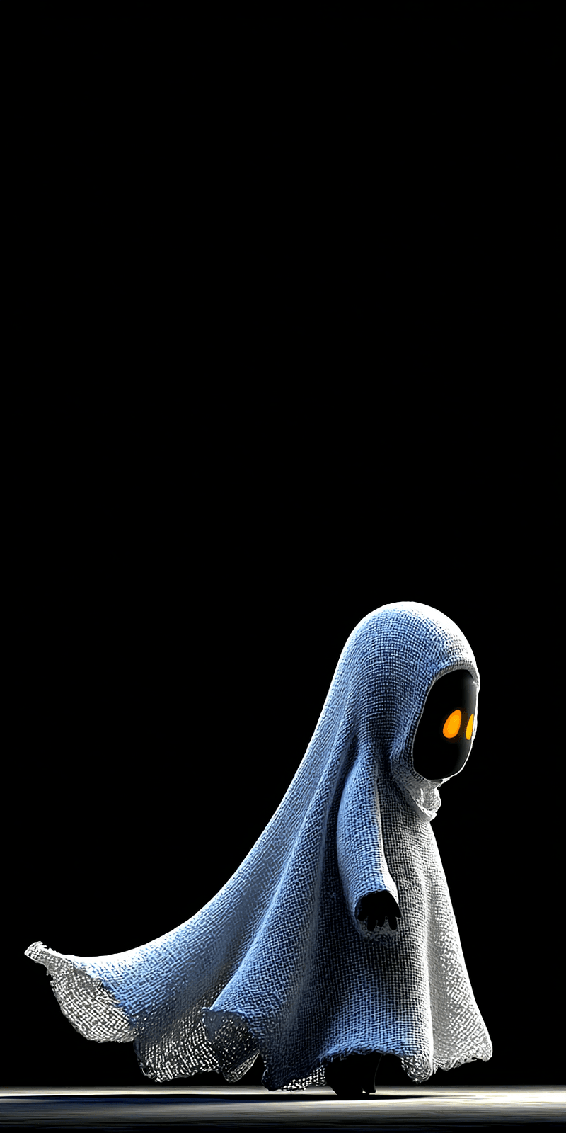 Cute Dark Ghost Wallpaper – Glowing Eyes Spooky Cartoon Ghost Black Background - ghost mobile Wallpaper | Picmaze