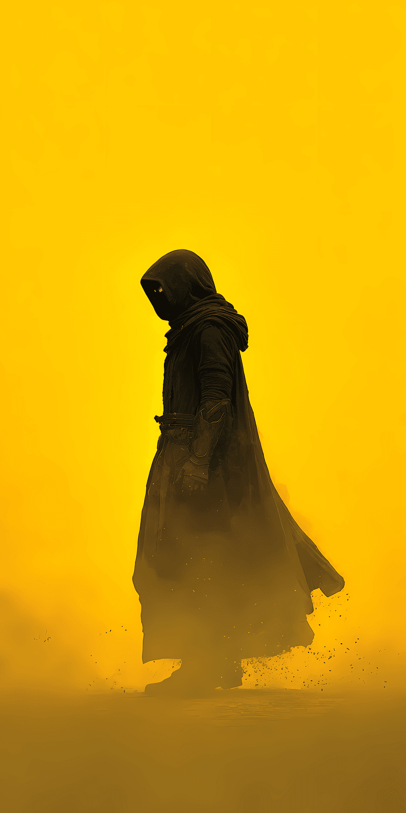 Dark Hooded Phantom Wallpaper – Mysterious Shadow Warrior Yellow Aesthetic Android Background - Ninja Wallpapers  mobile Wallpaper | Picmaze