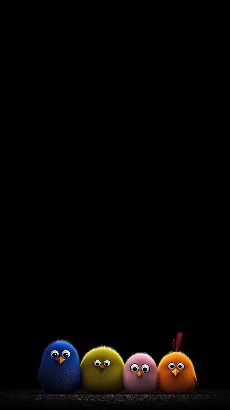 Colorful Fluffy Birds Minimal Dark Aesthetic Wallpaper - Bird Wallpapers mobile Wallpaper | Picmaze