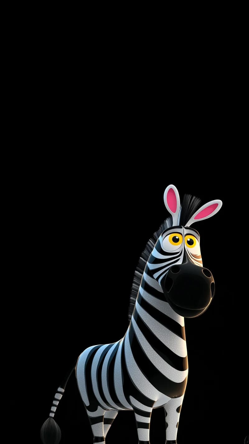 Cute Cartoon Zebra Wallpaper with Big Eyes Dark Background - Zebra wallpapers mobile Wallpaper | Picmaze