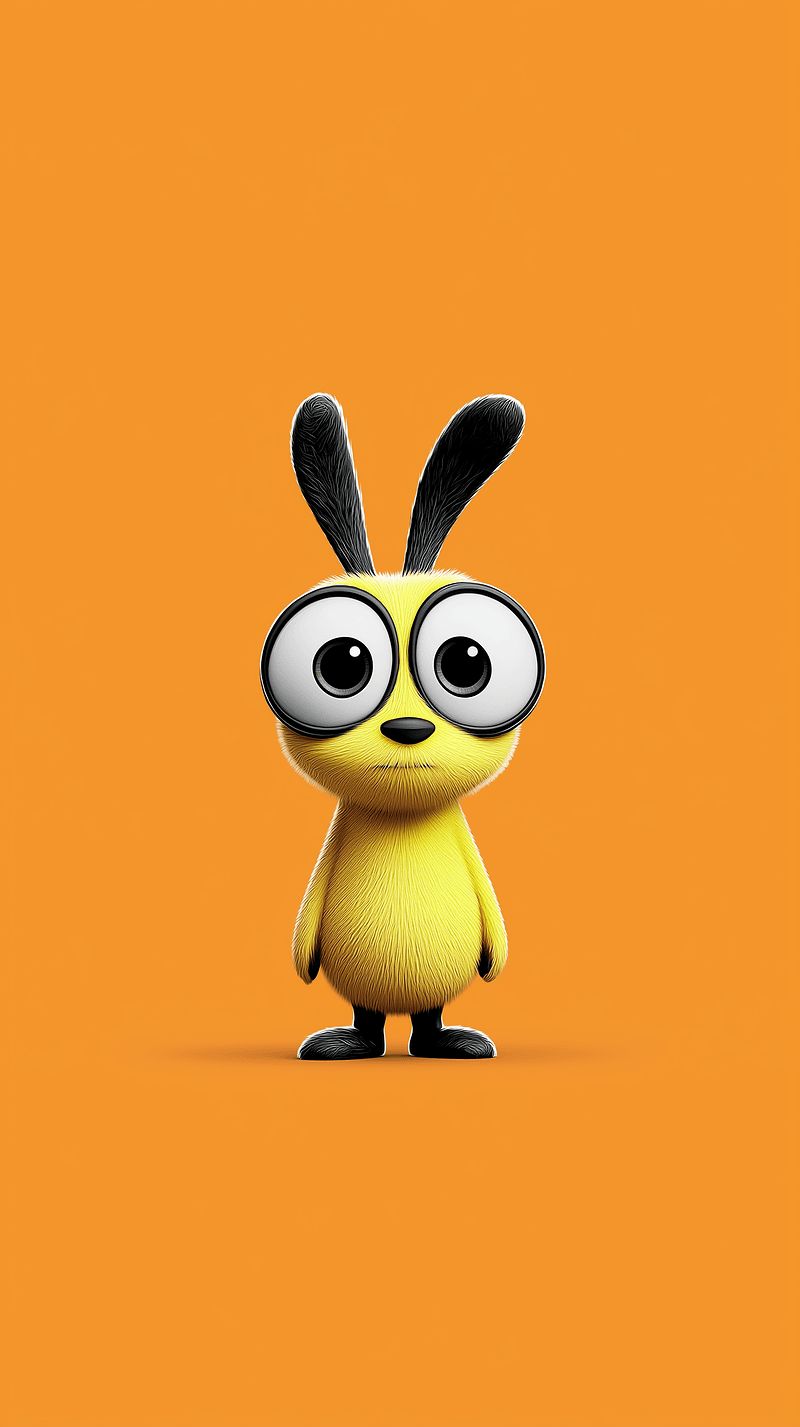 Cute Yellow Cartoon Bunny Wallpaper with Orange Background - Bunny Wallpapers mobile Wallpaper | Picmaze
