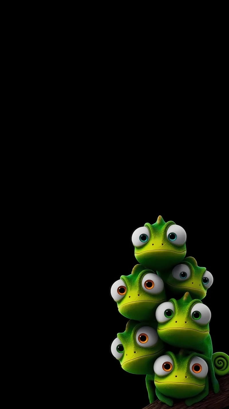 Cute Chameleon Stack Wallpaper with Colorful Eyes - Chameleons mobile Wallpaper | Picmaze