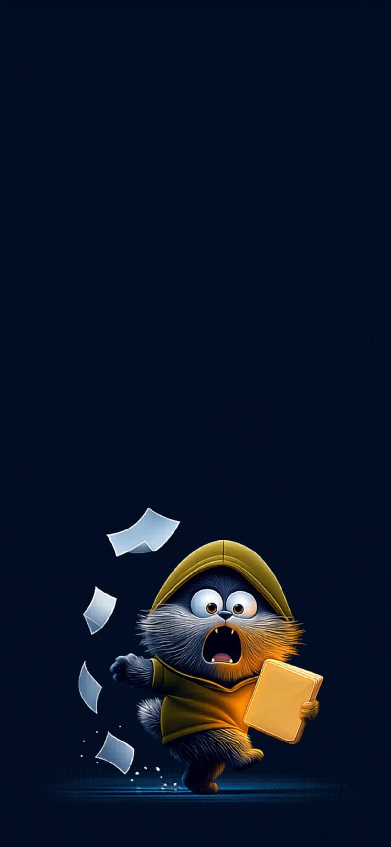 Cute 3D Cartoon Cat Running Dark Aesthetic iPhone Wallpaper - ios wallpapers mobile Wallpaper | Picmaze