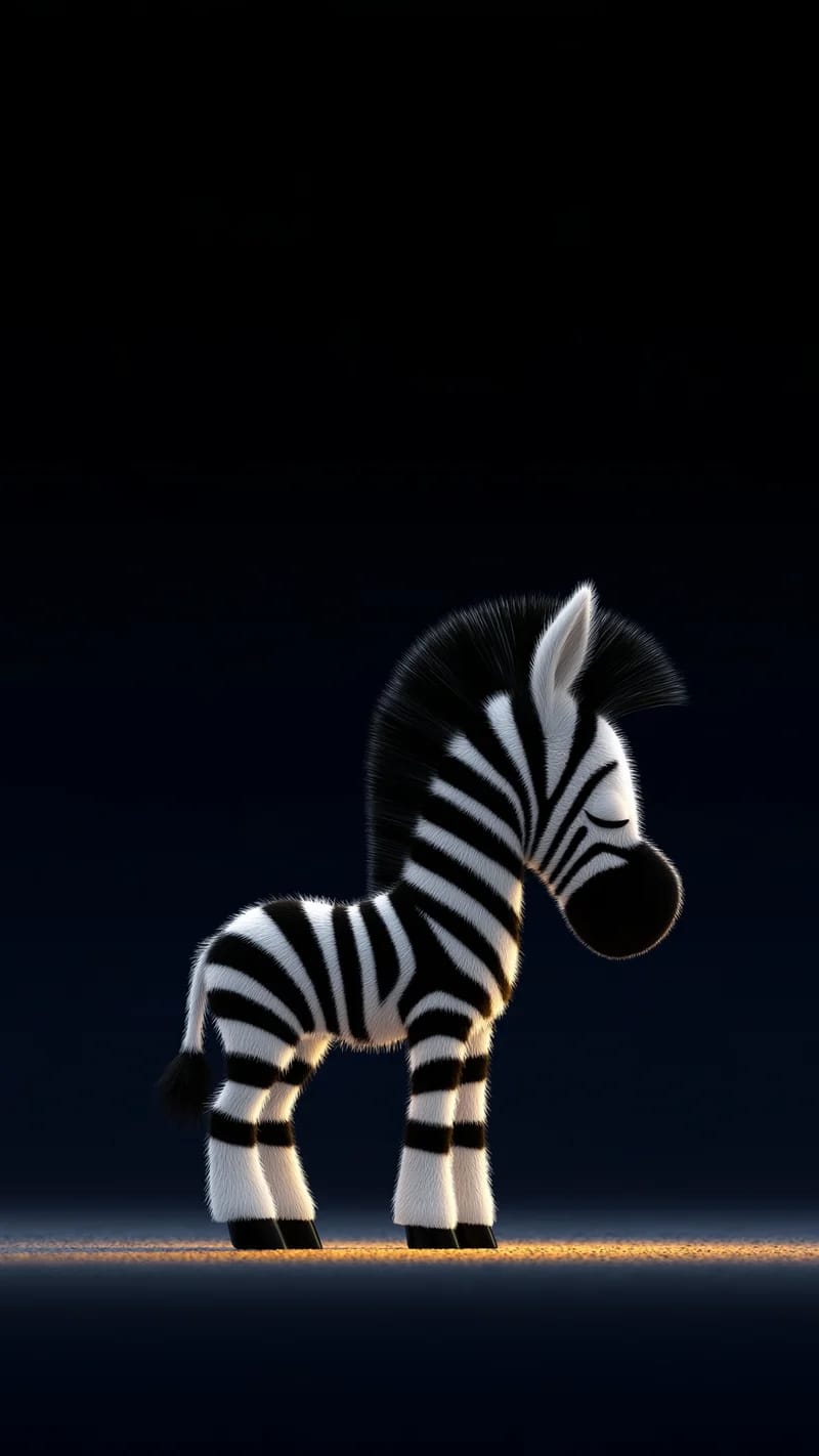 Cute Baby Zebra Wallpaper with Soft Fur Minimal Dark Background - Zebra wallpapers mobile Wallpaper | Picmaze