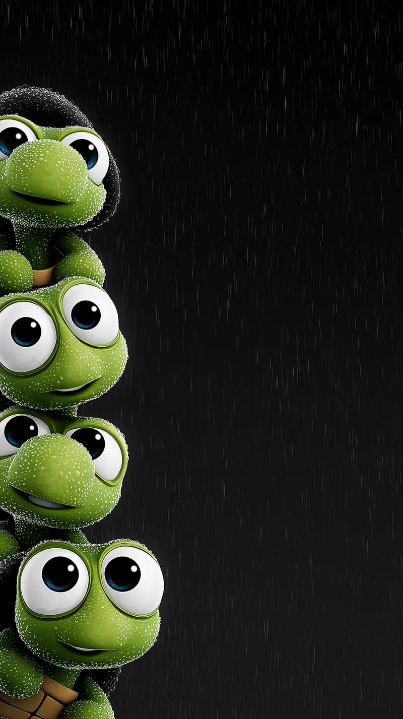 Cute Turtle Stack Side Rain Wallpaper 4K Dark - Turtle mobile Wallpaper | Picmaze