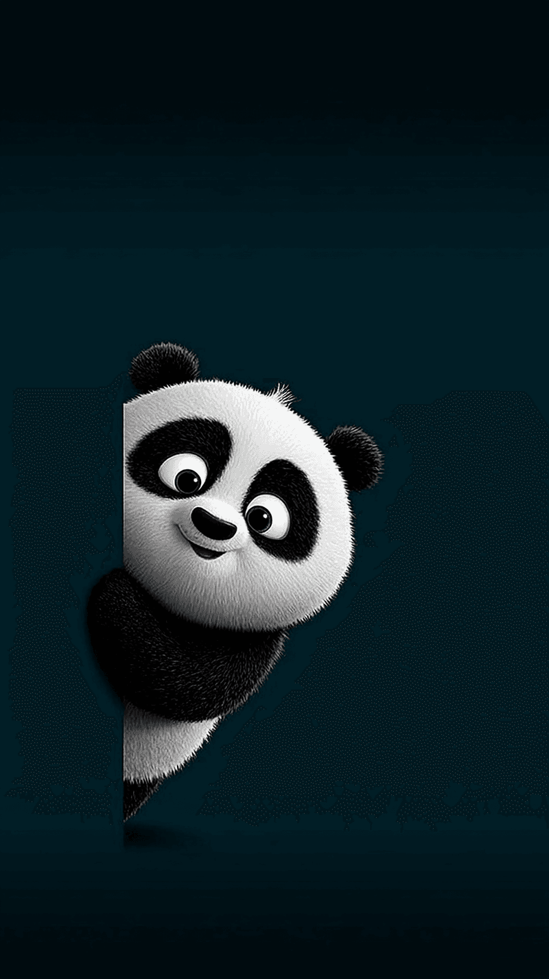 Cute Panda Peeking Minimal Mobile Wallpaper 4K - Panda Wallpapers mobile Wallpaper | Picmaze