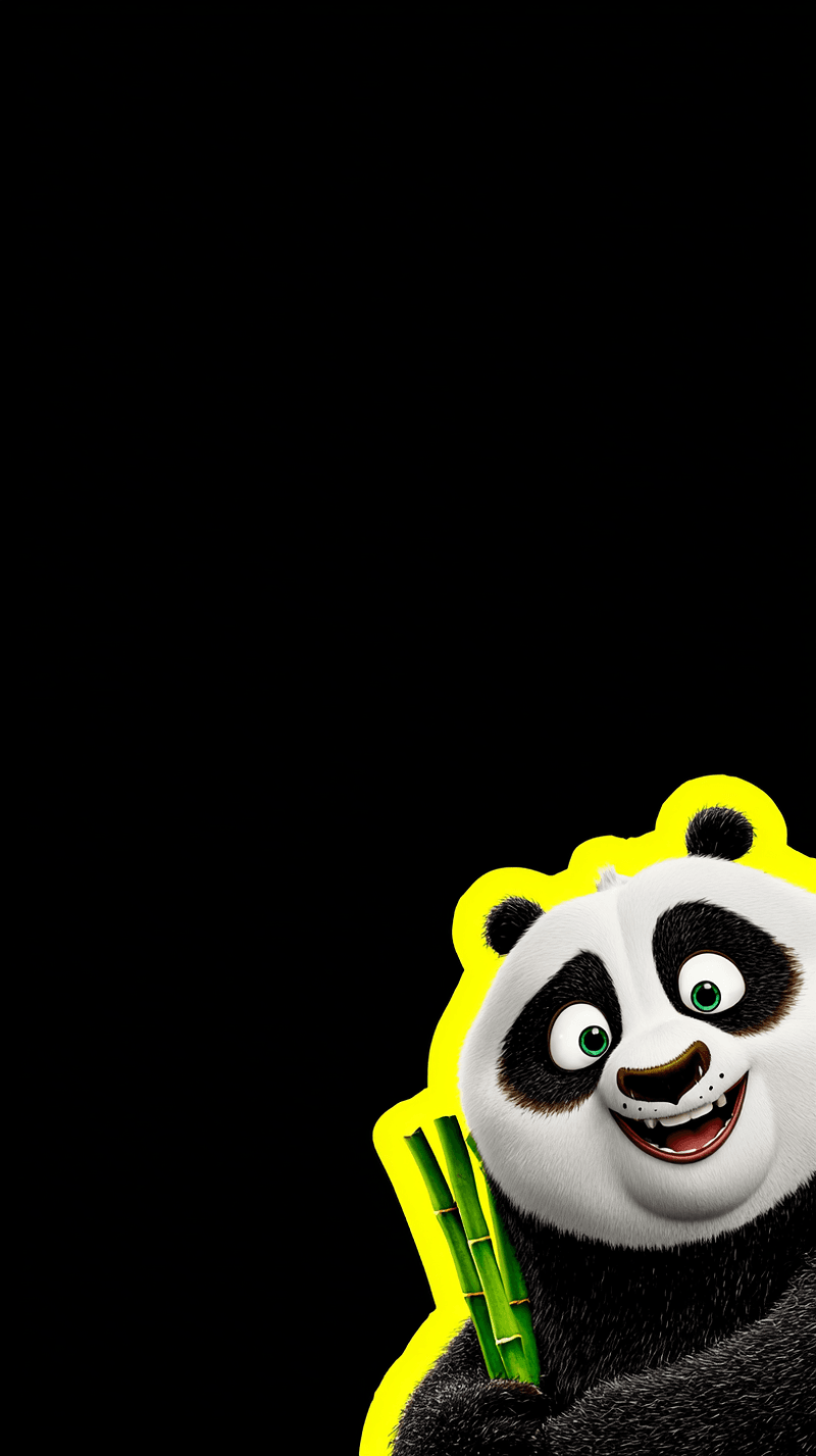 Cute Panda Holding Bamboo Wallpaper – Smiling Cartoon Panda Dark Android Background - Panda Wallpapers mobile Wallpaper | Picmaze