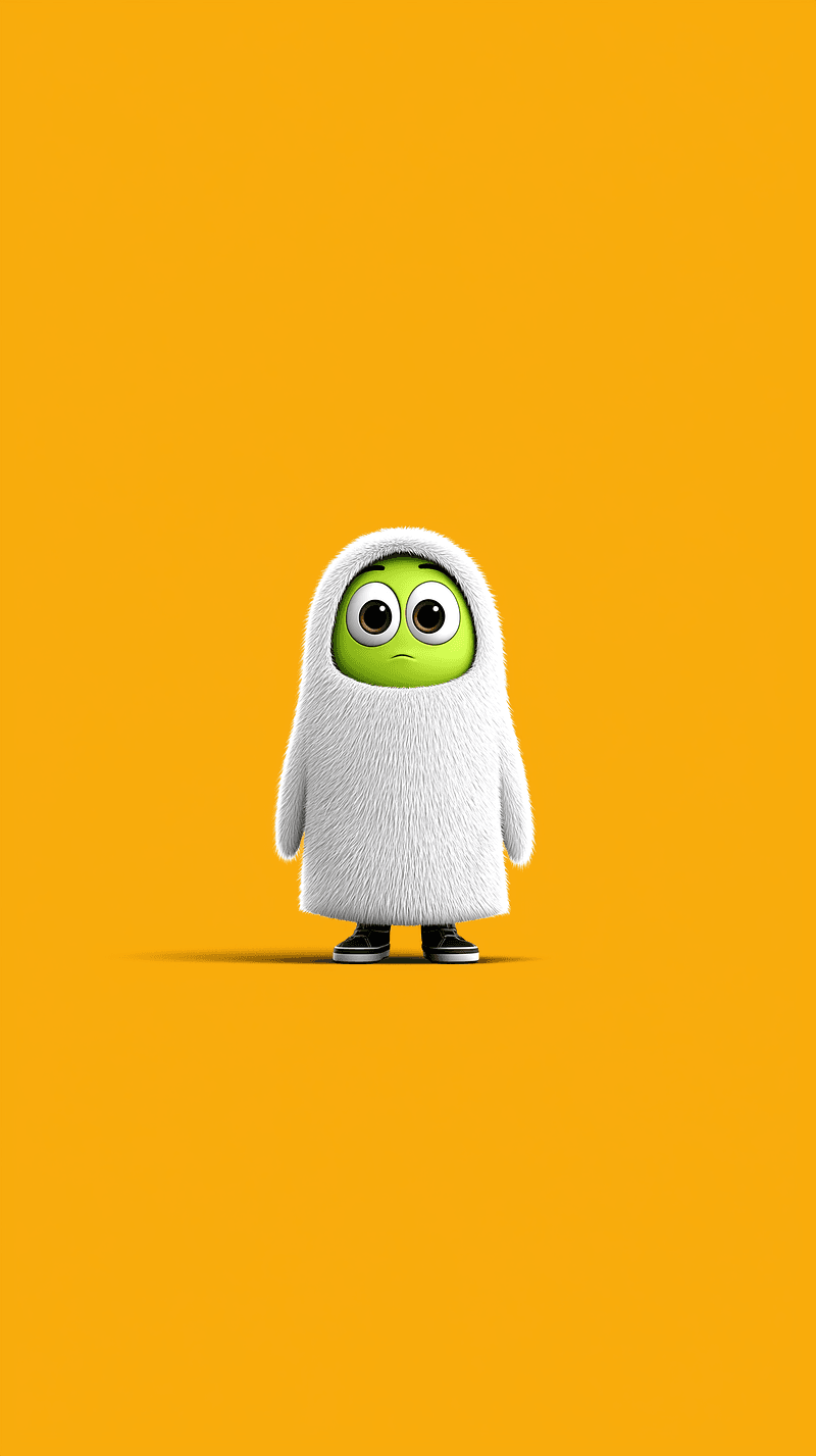 Cute Green Cartoon Alien Wallpaper with Yellow Background - Minimalist Wallpapers mobile Wallpaper | Picmaze