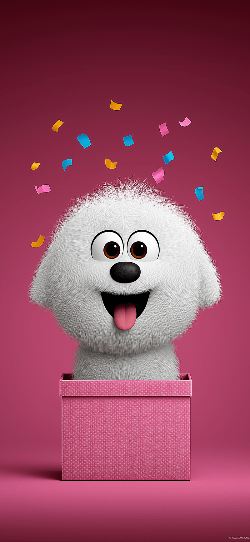 Cute Puppy in Gift Box Pink Aesthetic 3D Wallpaper 4K - ios wallpapers mobile Wallpaper | Picmaze