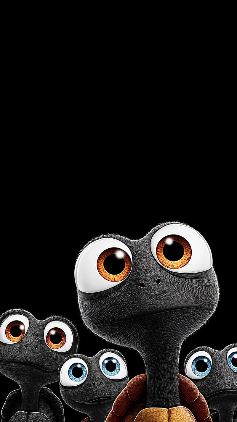 Cute Turtle Close-Up Dark Wallpaper 4K Aesthetic - Turtle mobile Wallpaper | Picmaze