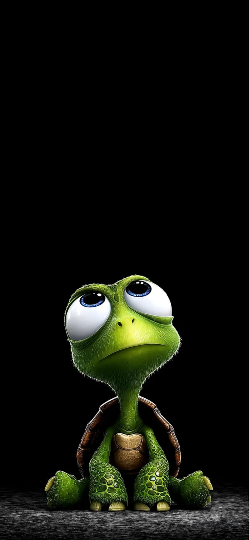 Cute Looking Up Turtle 4K Wallpaper HD Dark Minimal Background - ios wallpapers mobile Wallpaper | Picmaze