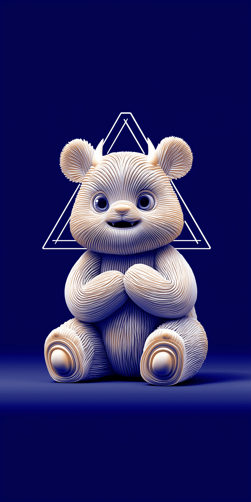 Cute 3D Cartoon Bear Wallpaper with Blue Minimal Background - 3D Wallpaper mobile Wallpaper | Picmaze
