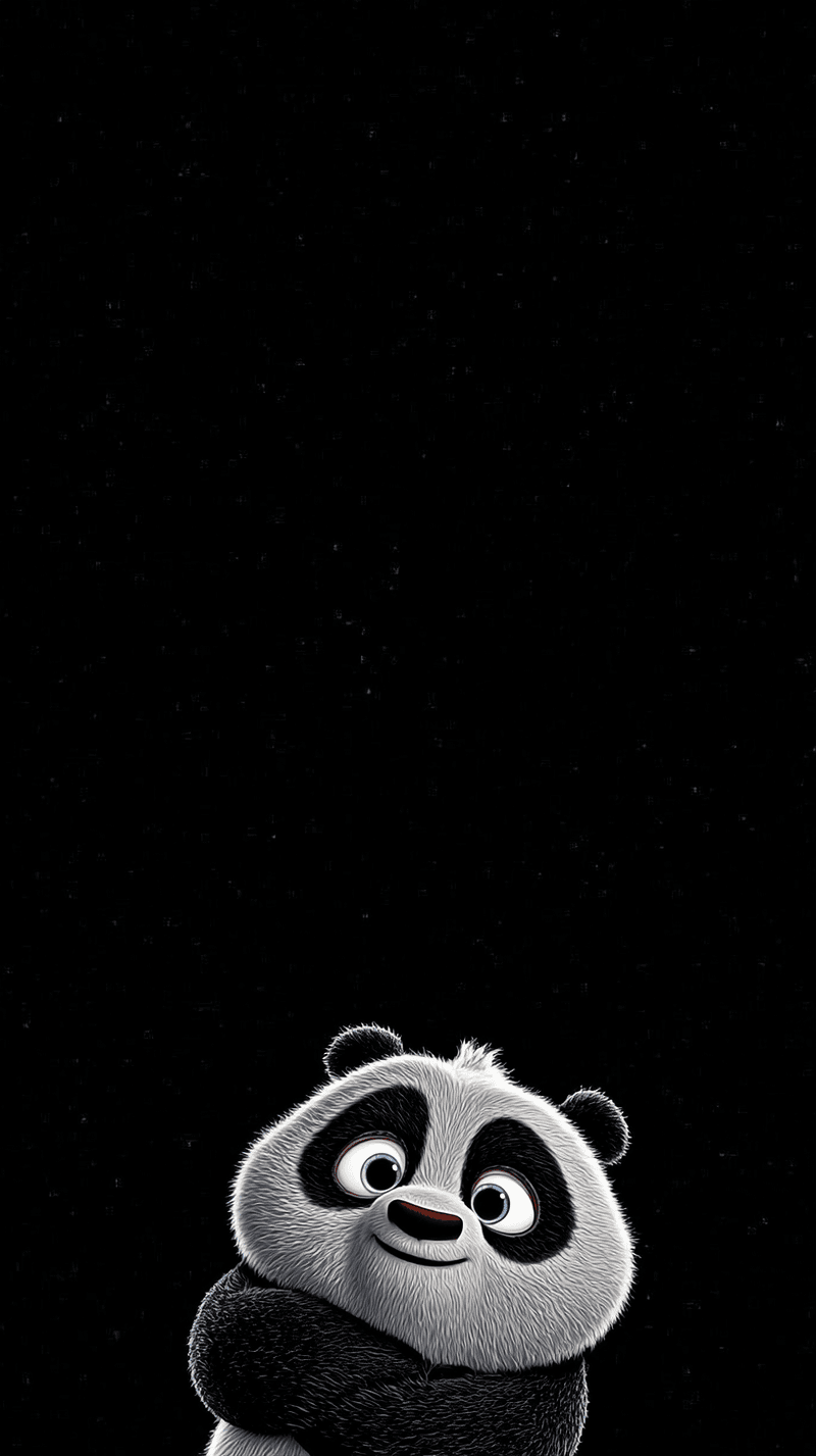 Cute Curious Baby Panda Android Wallpaper – Big Eyes Cartoon Panda Minimal Dark Background - Panda Wallpapers mobile Wallpaper | Picmaze