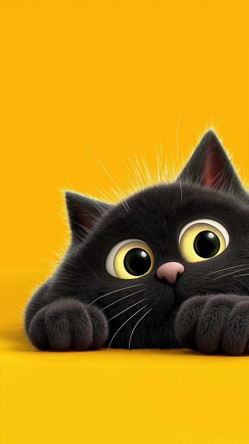 Close-Up Cute Black Cat Eyes Yellow 4K Wallpaper - Cat Wallpapers mobile Wallpaper | Picmaze