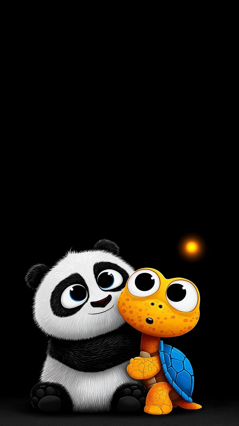 Cute Panda and Orange Turtle 3D Cartoon Wallpaper HD - 3D Wallpaper mobile Wallpaper | Picmaze