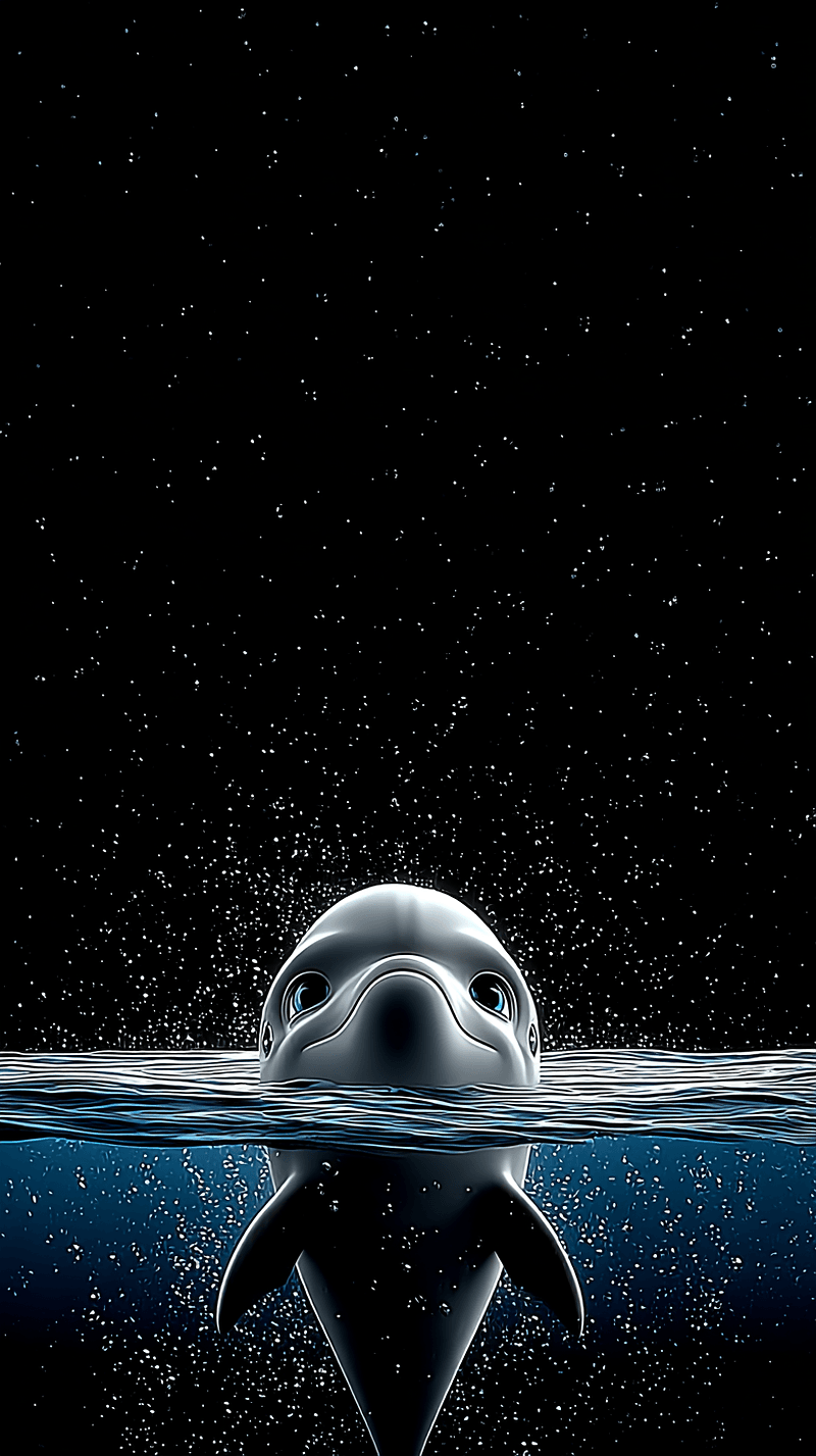 Cute Dolphin Water Splash Wallpaper 4K Night Ocean - draft mobile Wallpaper | Picmaze