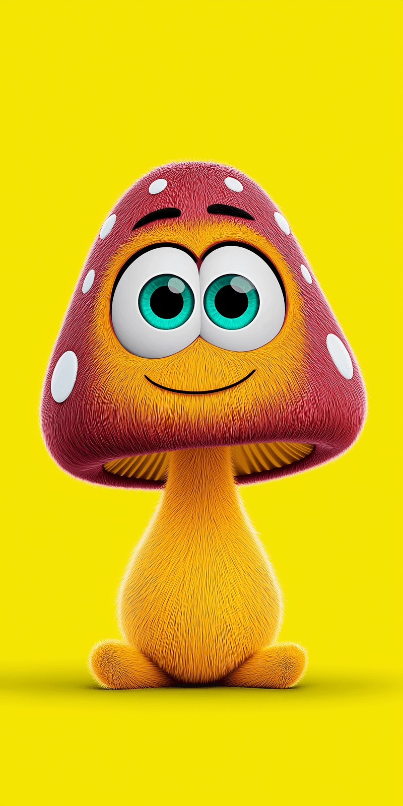 Cute 3D Furry Mushroom Cartoon Wallpaper – Colorful HD Background - 3D Wallpaper mobile Wallpaper | Picmaze