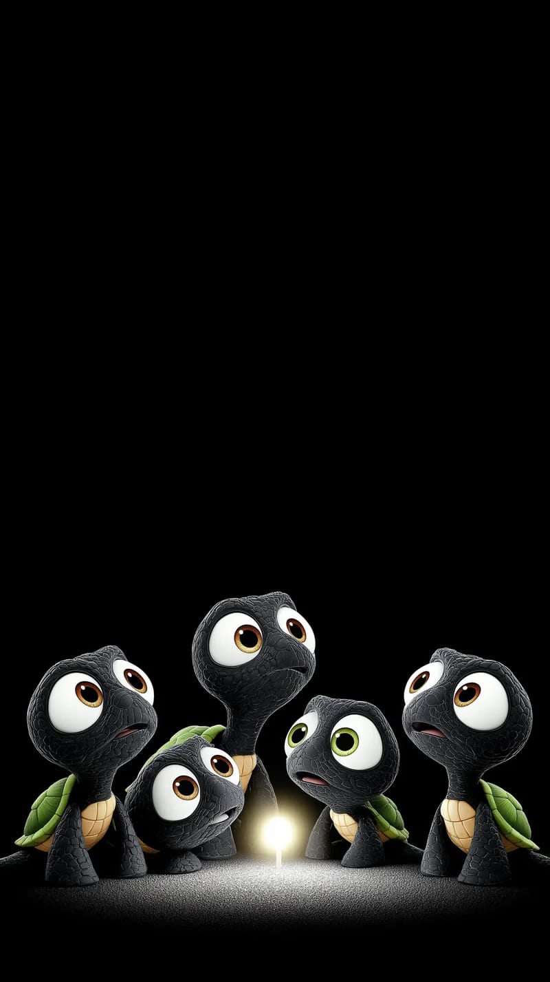 Cute Turtle Night Light Wallpaper 4K Dark Aesthetic - Turtle mobile Wallpaper | Picmaze