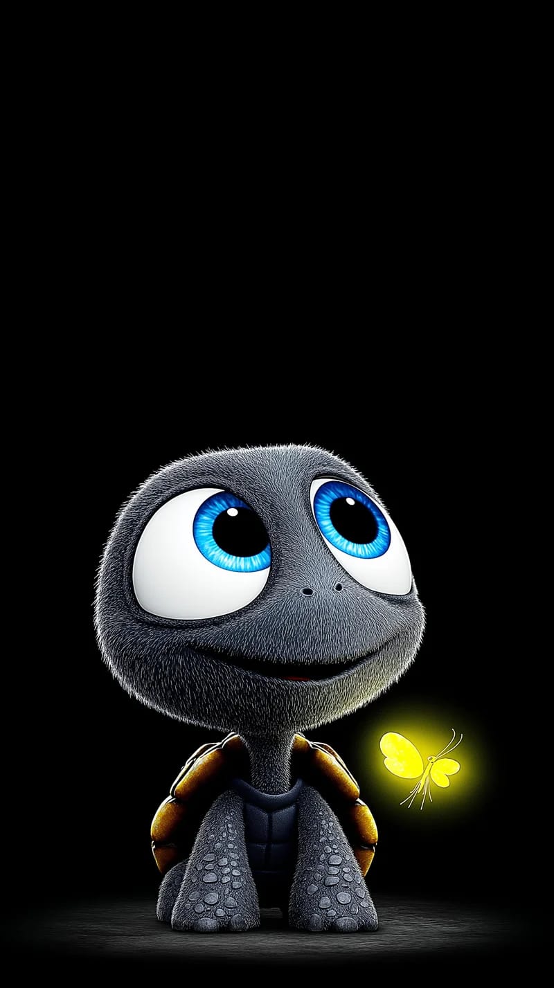 Cute Baby Turtle Wallpaper with Glowing Butterfly HD - Turtle mobile Wallpaper | Picmaze