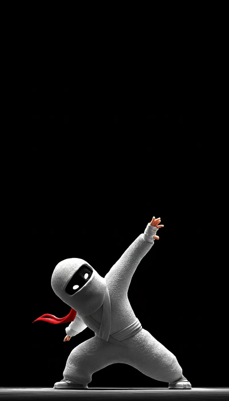 White Ninja Action Pose Red Accent 4K HD Wallpaper - Ninja Wallpapers  mobile Wallpaper | Picmaze