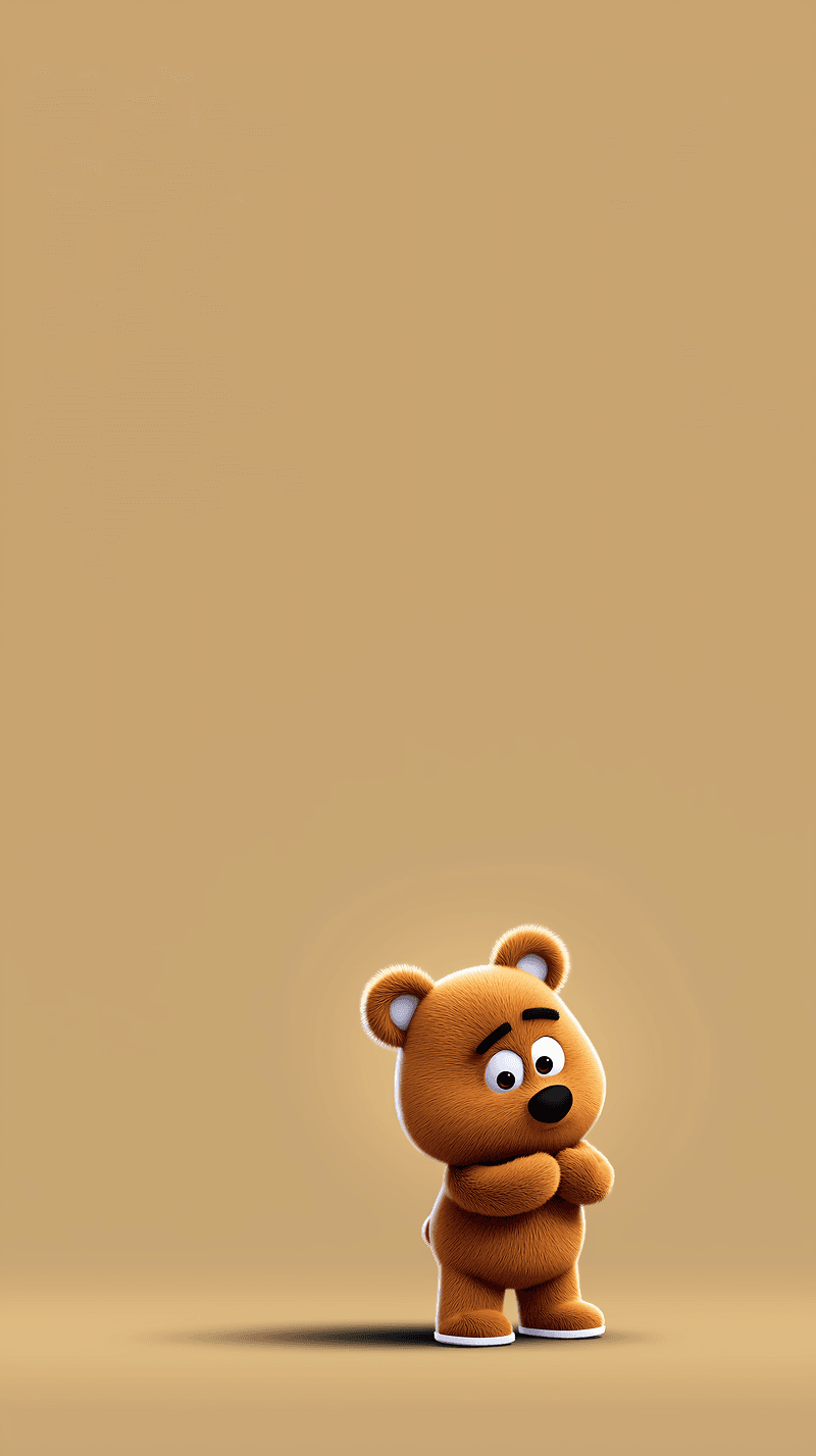 Cute Tiny Teddy Bear Minimal Mobile Wallpaper 4K - Fantasy Wallpaper mobile Wallpaper | Picmaze
