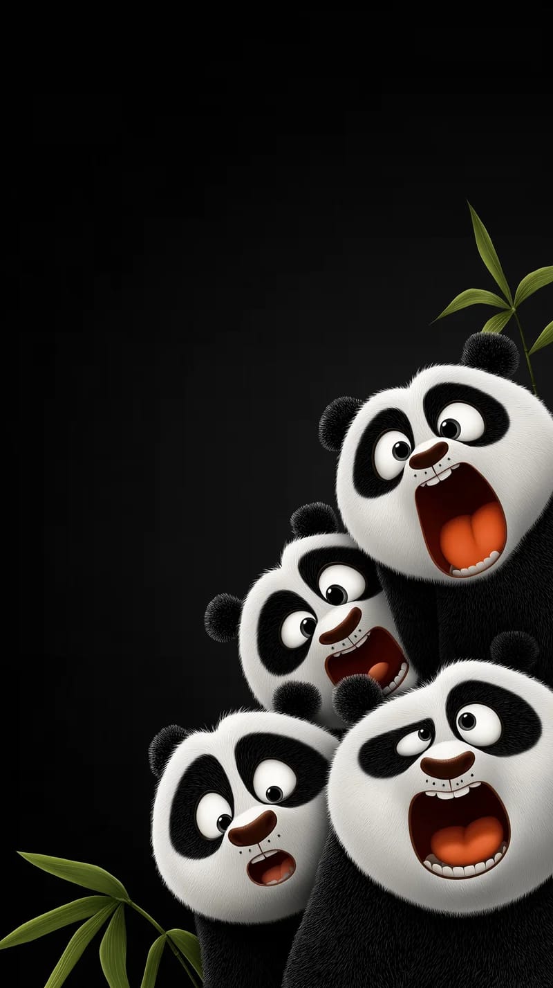 Funny Panda Reactions Dark Minimal Cute Phone Wallpaper - Panda Wallpapers mobile Wallpaper | Picmaze