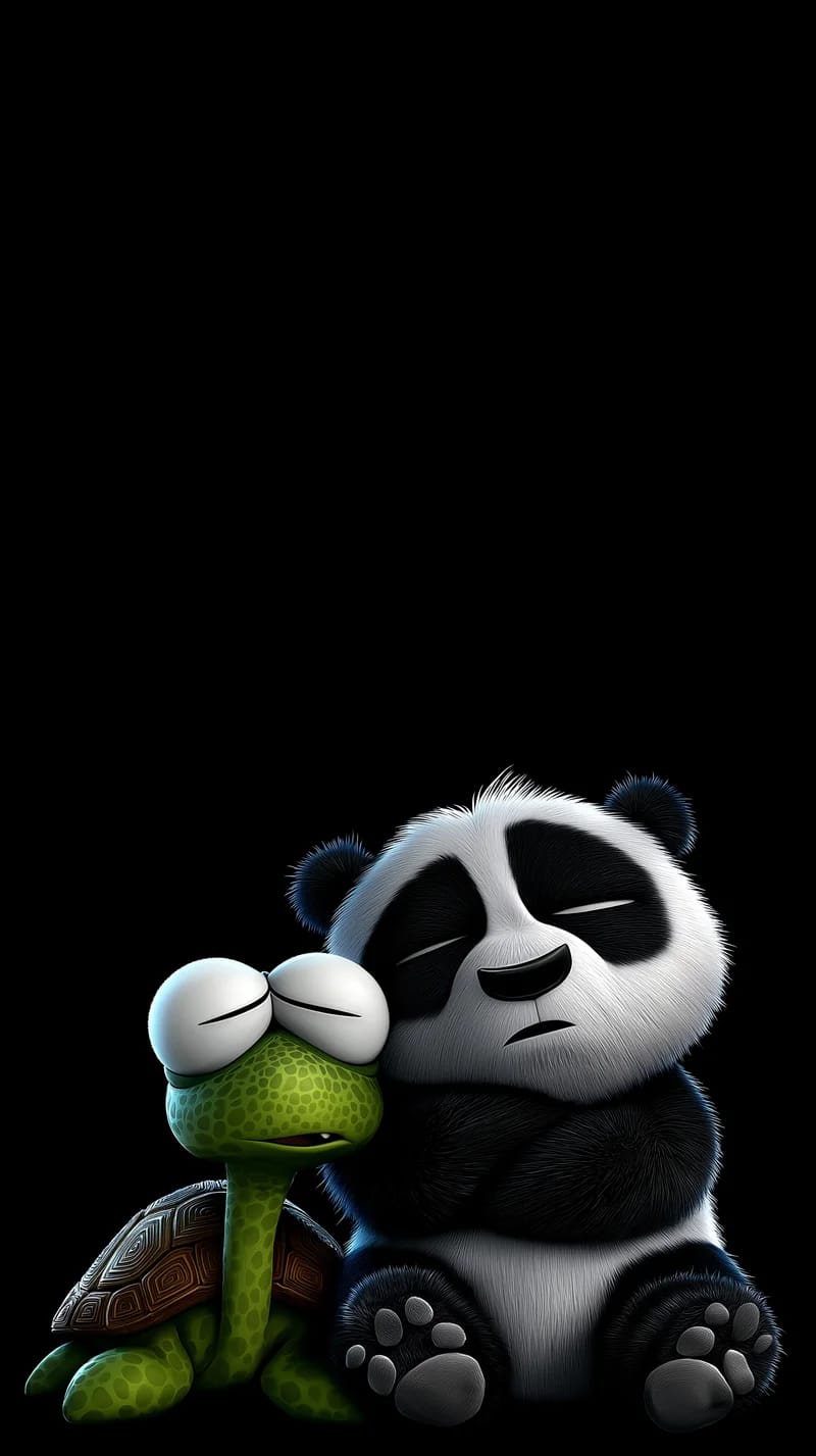 Cute Sleeping Panda Hugging Turtle 3D Wallpaper HD - 3D Wallpaper mobile Wallpaper | Picmaze