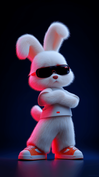 Cool Cute White Bunny 3D AMOLED Wallpaper – Stylish Dark Aesthetic Android Background - Bunny Wallpapers mobile Wallpaper | Picmaze