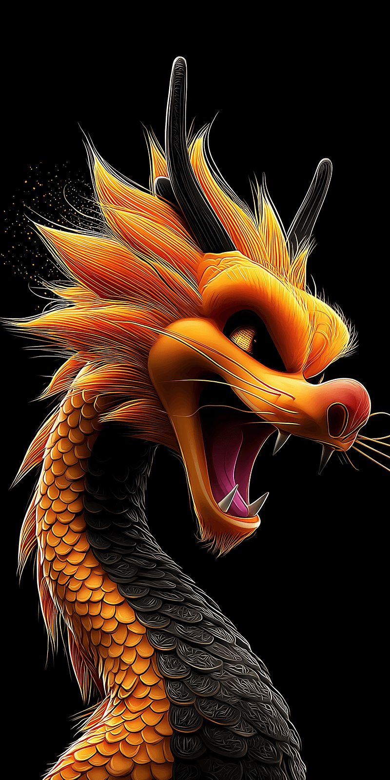 Fiery Orange Dragon Roaring Fantasy 4K Mobile Wallpaper - Fantasy Wallpaper mobile Wallpaper | Picmaze