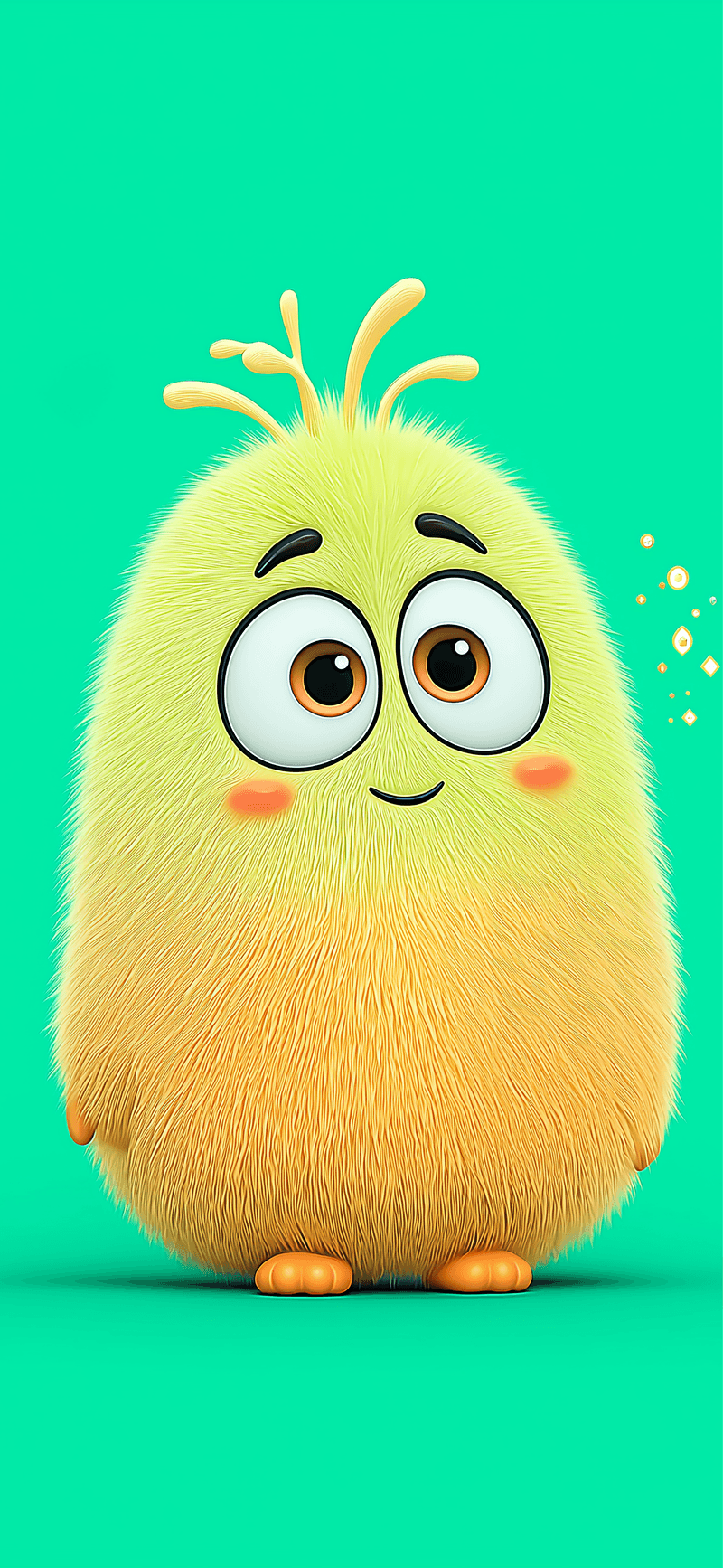 Cute Fluffy Cartoon Monster Wallpaper  - ios wallpapers mobile Wallpaper | Picmaze
