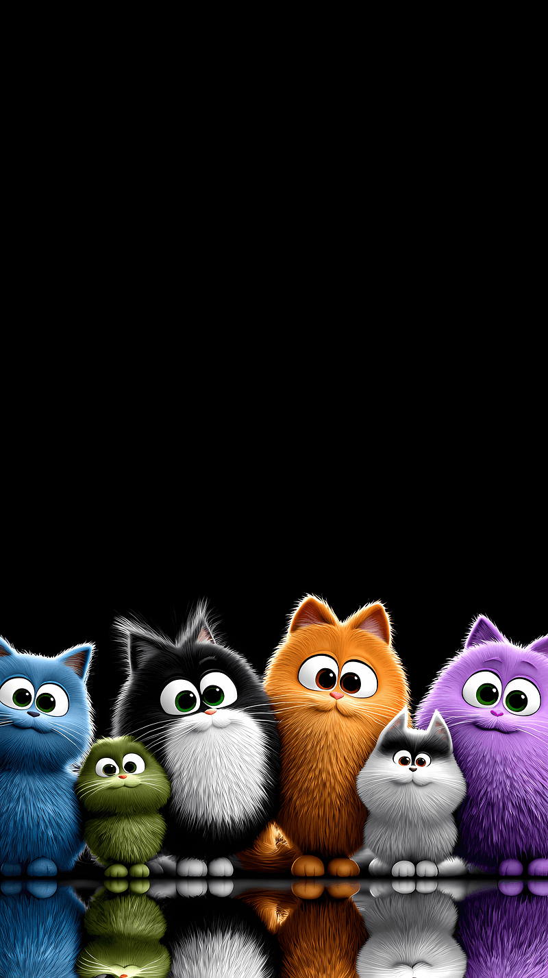 Cute Rainbow Cartoon Cat Squad Wallpaper – Colorful Fluffy Kittens Android Background - Cat Wallpapers mobile Wallpaper | Picmaze