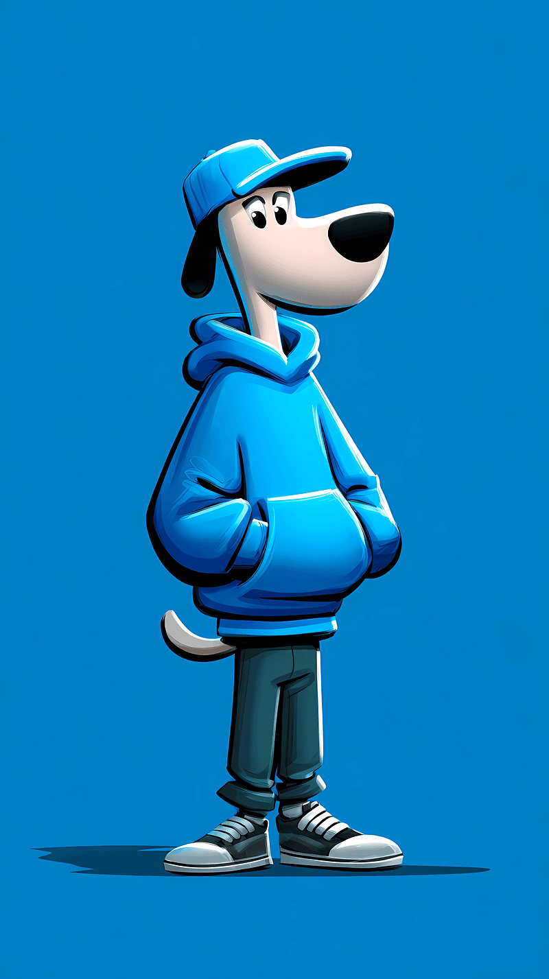 Cool Cartoon Dog Blue Hoodie Android Wallpaper - Dogs wallpaper mobile Wallpaper | Picmaze