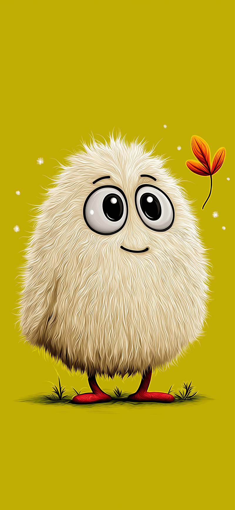Cute Fluffy Cartoon Creature Wallpaper – Adorable HD Phone Background - ios wallpapers mobile Wallpaper | Picmaze