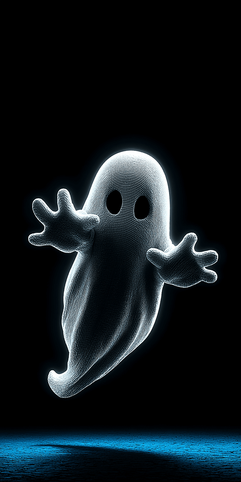 Cute Floating Ghost Wallpaper – Glowing Cartoon Ghost Dark Background - ghost mobile Wallpaper | Picmaze