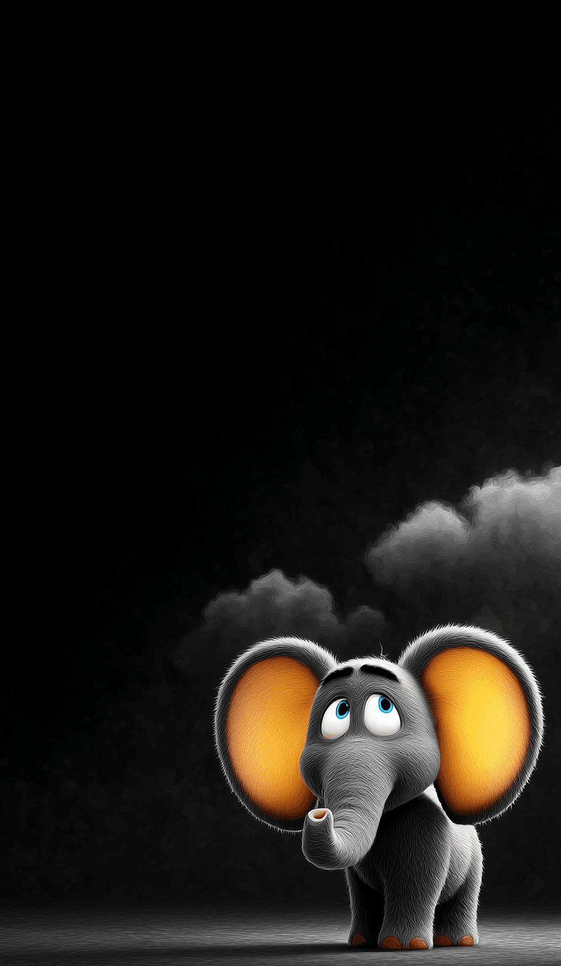 Cute Baby Elephant Wallpaper 4K Dark Moody Background - draft mobile Wallpaper | Picmaze