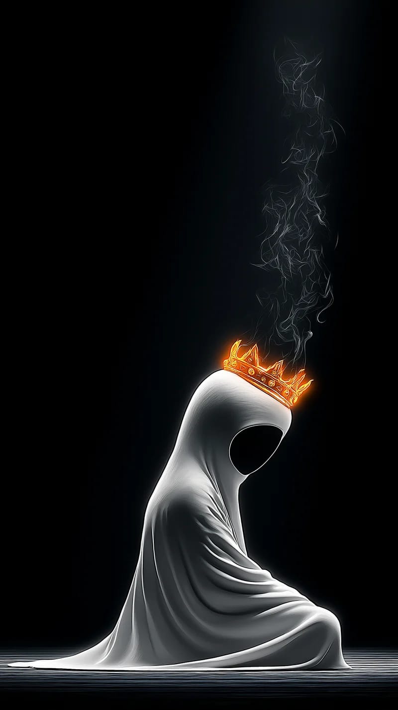 Dark Ghost King Crown Fire Aesthetic 4K Wallpaper - ghost mobile Wallpaper | Picmaze