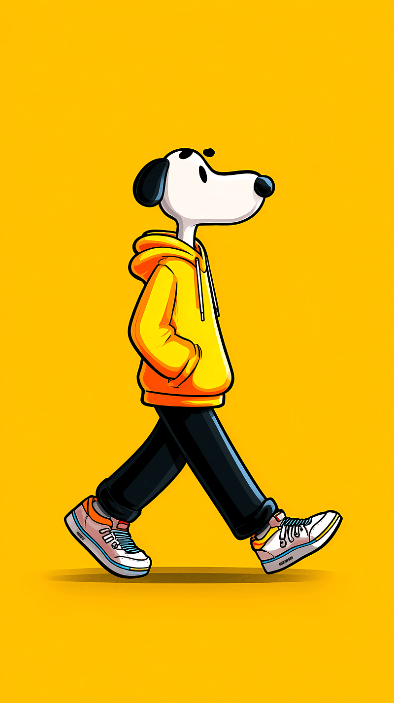 Cool Cartoon Dog Walking Yellow Hoodie Android Wallpaper - Dogs wallpaper mobile Wallpaper | Picmaze
