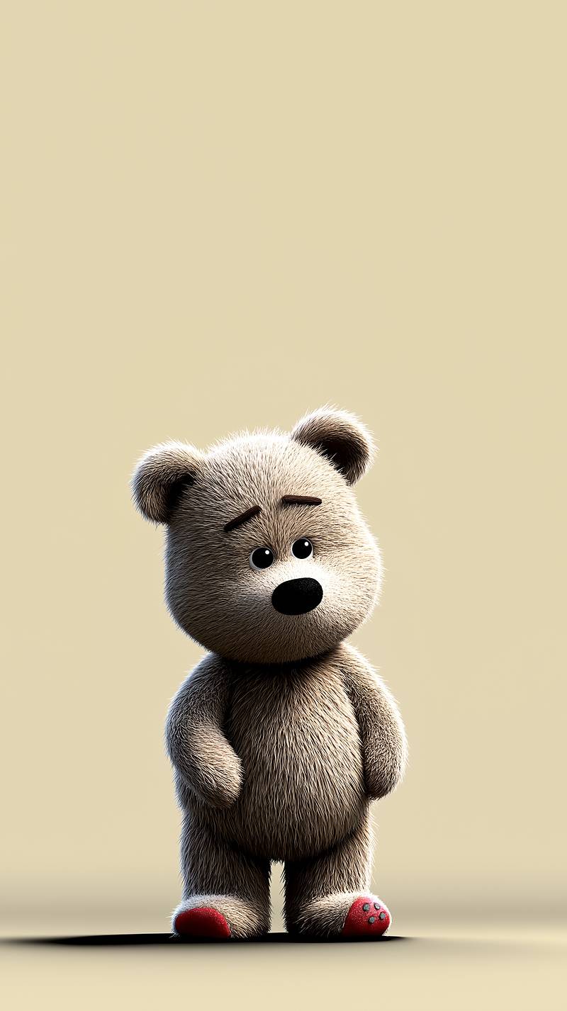 Cute Teddy Bear with Red Paw Pads Mobile Wallpaper 4K - Fantasy Wallpaper mobile Wallpaper | Picmaze