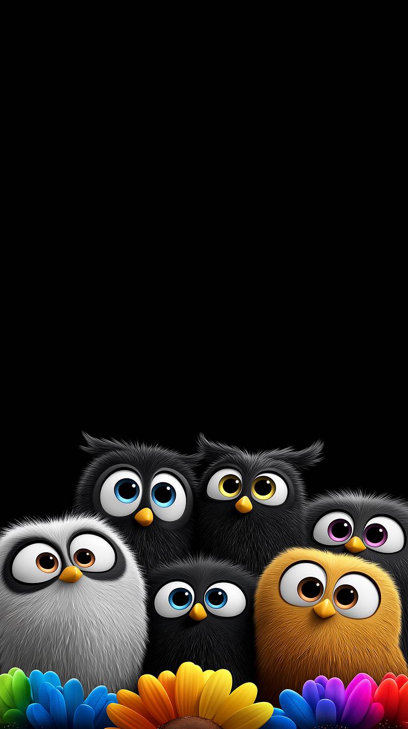 Cute 3D Cartoon Owls with Flowers Wallpaper – Adorable HD Background - 3D Wallpaper mobile Wallpaper | Picmaze