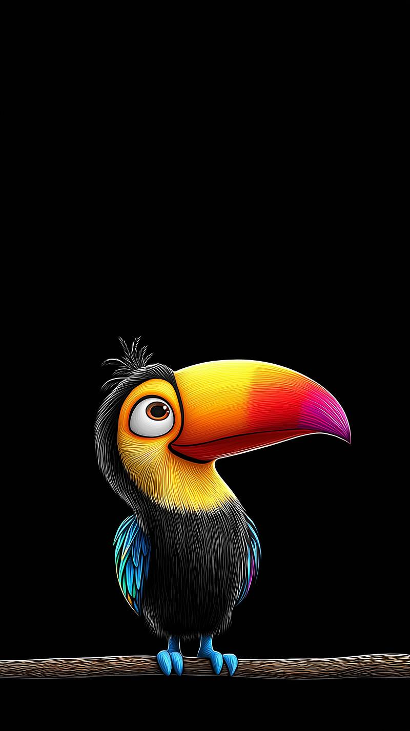 Colorful Toucan Bird Dark Background 4K Wallpaper - NATURE mobile Wallpaper | Picmaze