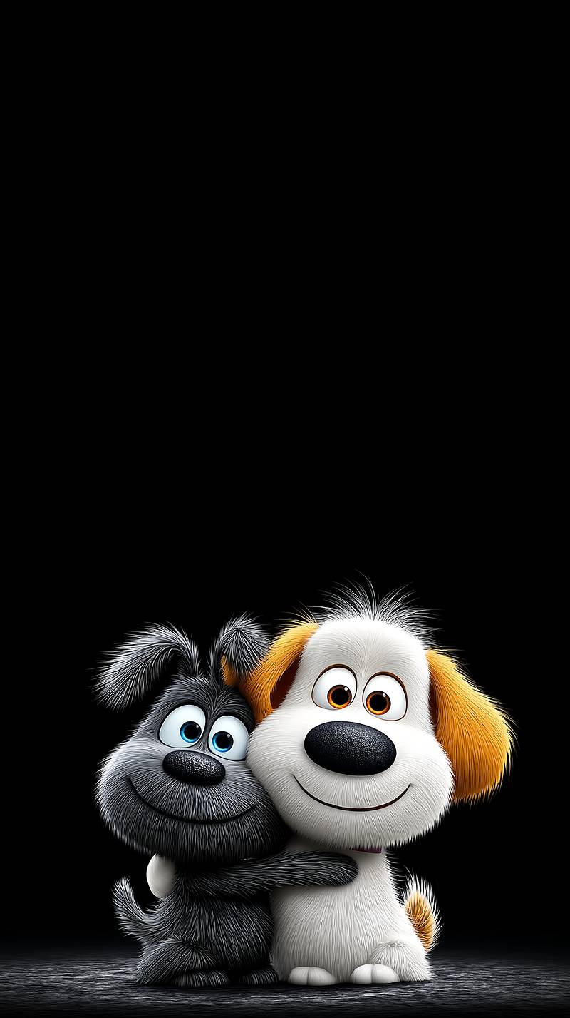 Cute Best Friends Dogs Wallpaper 4K Dark Wallpaper | Picmaze