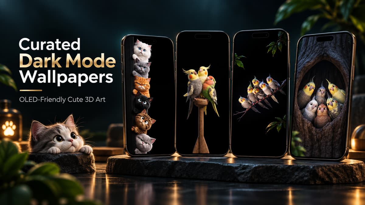 Curated Dark Mode Wallpapers: OLED-Friendly Cute 3D Art blog cover