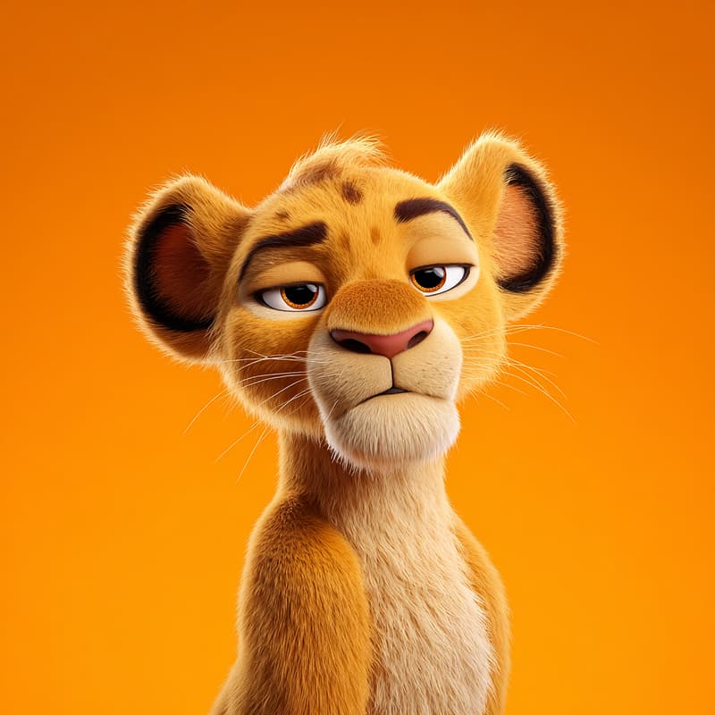 Cute 3D Baby Lion Profile Picture – Expressive Cartoon Character profile picture