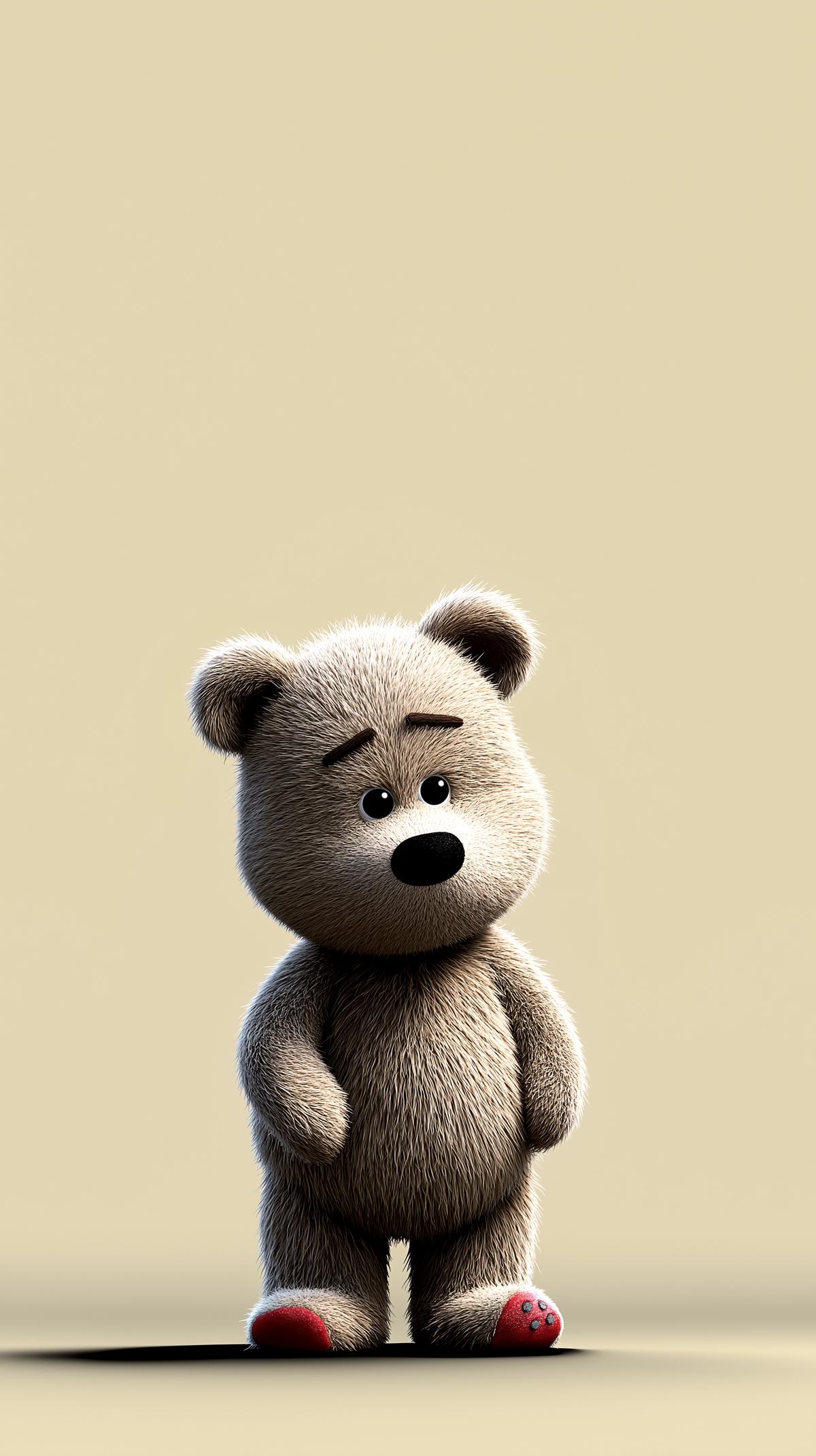 Cute Teddy Bear with Red Paw Pads Mobile Wallpaper 4K wallpaper - Fantasy Wallpaper | Picmaze