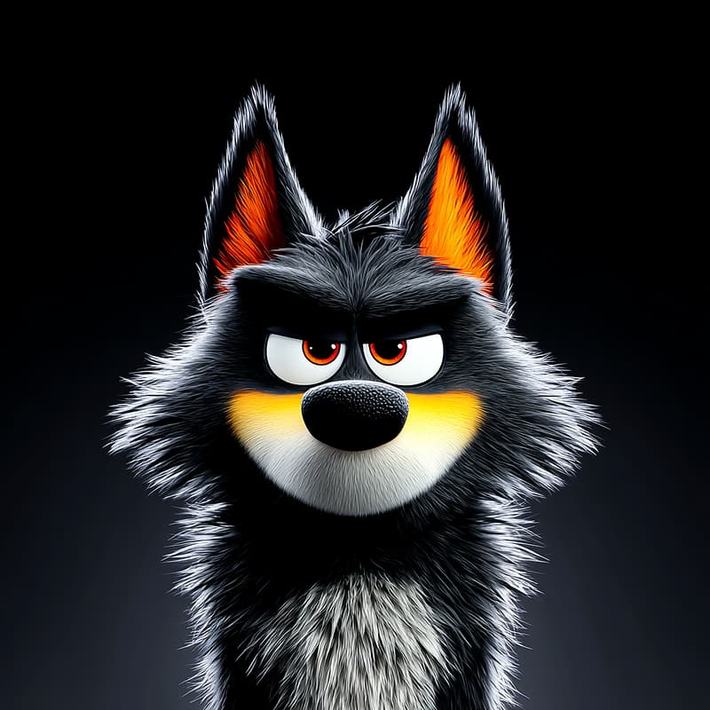 Fierce Black Wolf 4K Cartoon Profile Picture profile picture