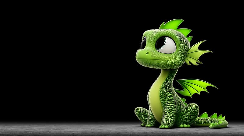 Cute Green Baby Dragon Fantasy Desktop Wallpaper 4K - Fantasy Wallpaper desktop Wallpaper | Picmaze