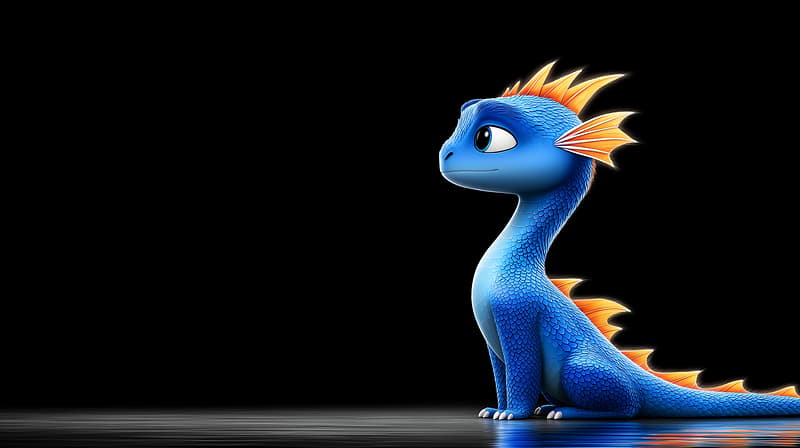 Cute Blue Baby Dragon Desktop Wallpaper – Fantasy 3D Cartoon Dragon Background in 4K - Desktop Wallpapers  desktop Wallpaper | Picmaze