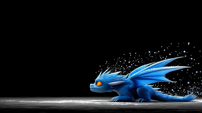 Flying Blue Baby Dragon Wallpaper – Cute Fantasy Dragon Dark 4K Desktop Background - Desktop Wallpapers  desktop Wallpaper | Picmaze