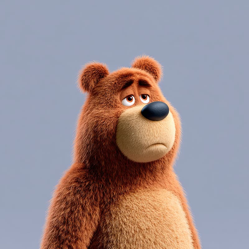 Cute 3D Cartoon Bear Profile Picture – Emotional Character Portrait profile picture